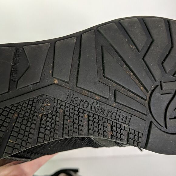 Nero Giardini Black Patent Leather Sneaker Trainer Shoe Women Size 39 US 8.5 - Picture 8 of 10